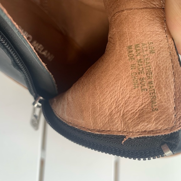 Antonio Melani black leather wood clog boots size 5.5 M - Picture 15 of 16